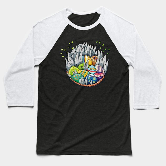 Happy Easter day. Colored easter eggs in the basket Baseball T-Shirt by lolisfresh